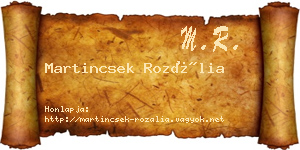 Martincsek Rozália névjegykártya