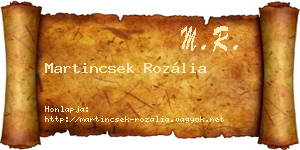 Martincsek Rozália névjegykártya