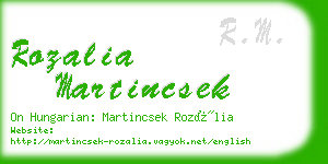 rozalia martincsek business card